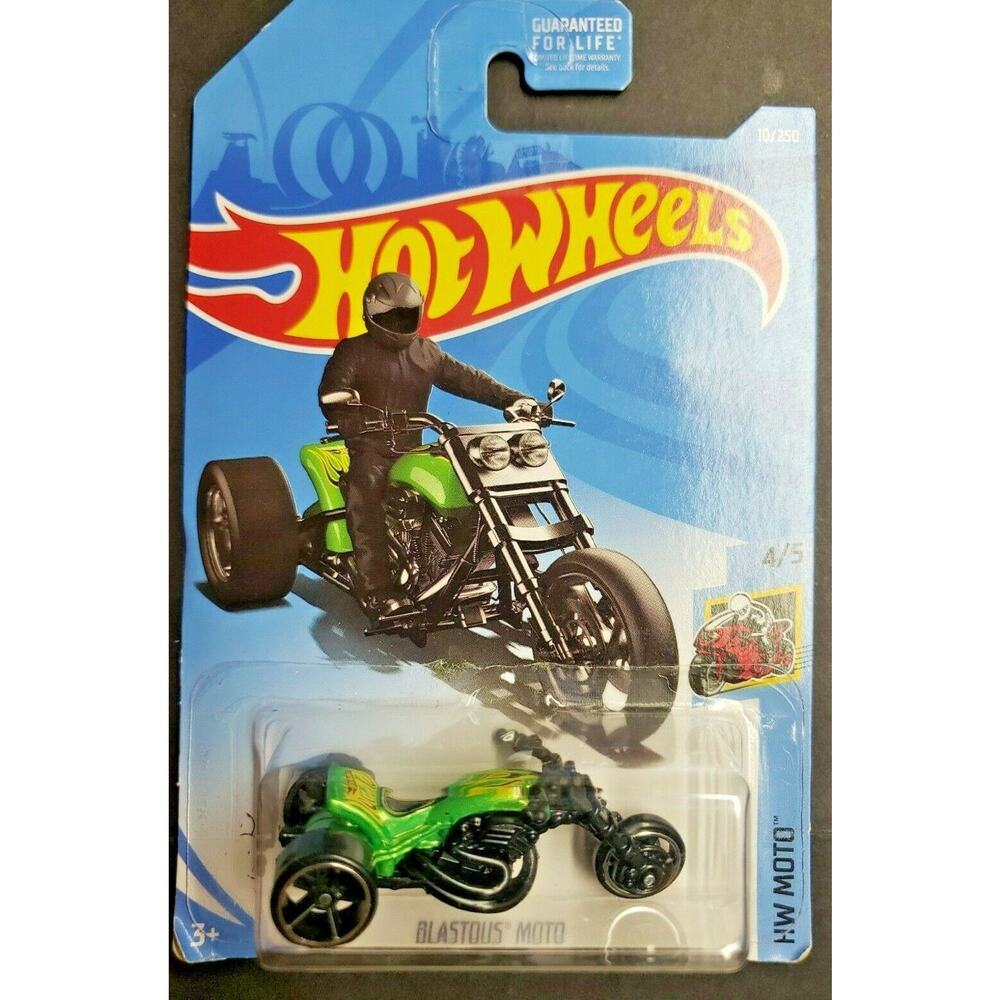 2018 Hot Wheels HW Moto 4/5 Blastous Moto Green Three Wheeler HW9
